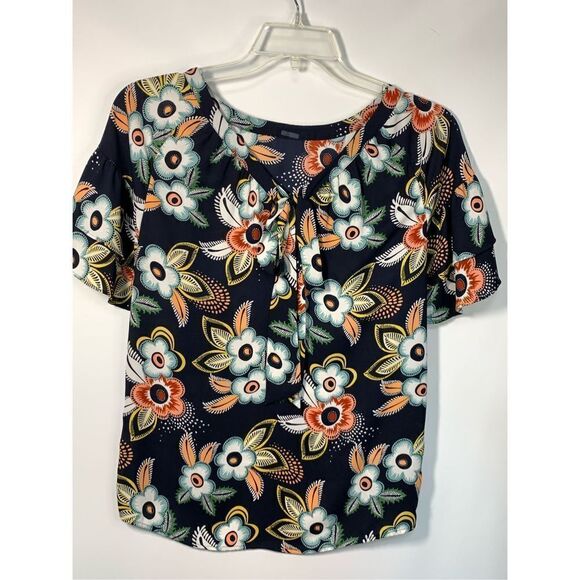 Ann Taylor Loft Women's Tropical Floral Blouse And Pant Set Multicolor Size 0 - Picture 7 of 10